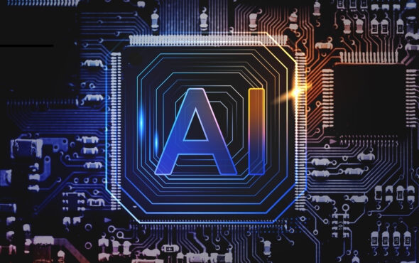AI technology microchip background futuristic innovation technol