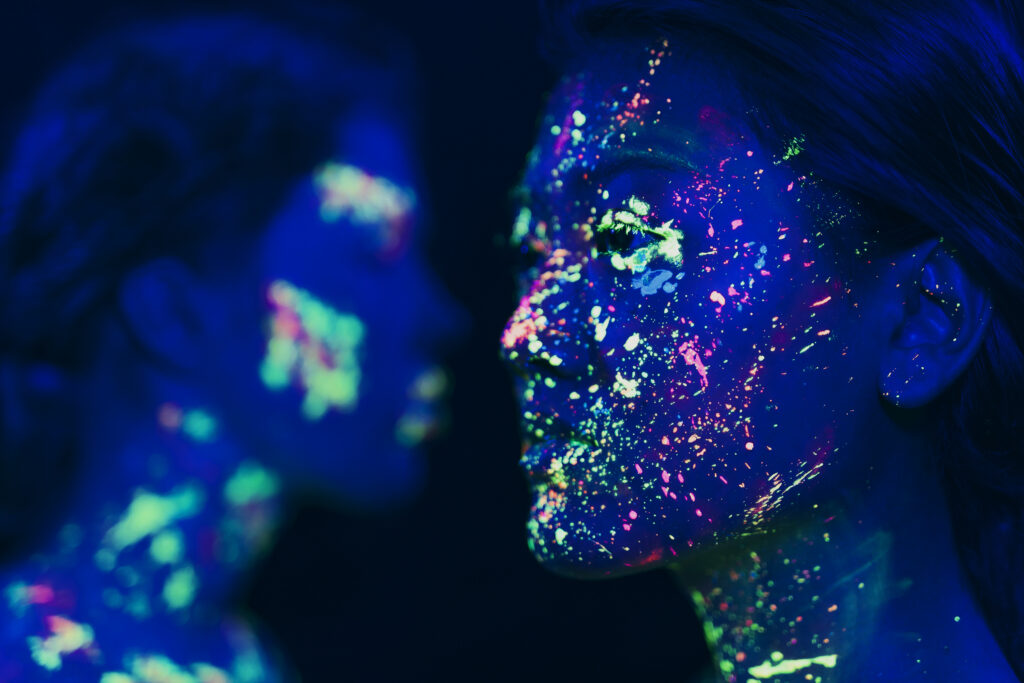 close-up-view-woman-with-fluorescent-make-up