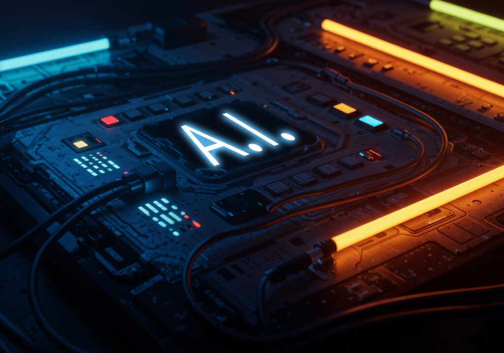 ai-circuit-board-with-neon-lights
